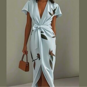 🎄🎁New FEHAUTE  Blue/Brown Multi dress
Style #DR6SA442- 3XL